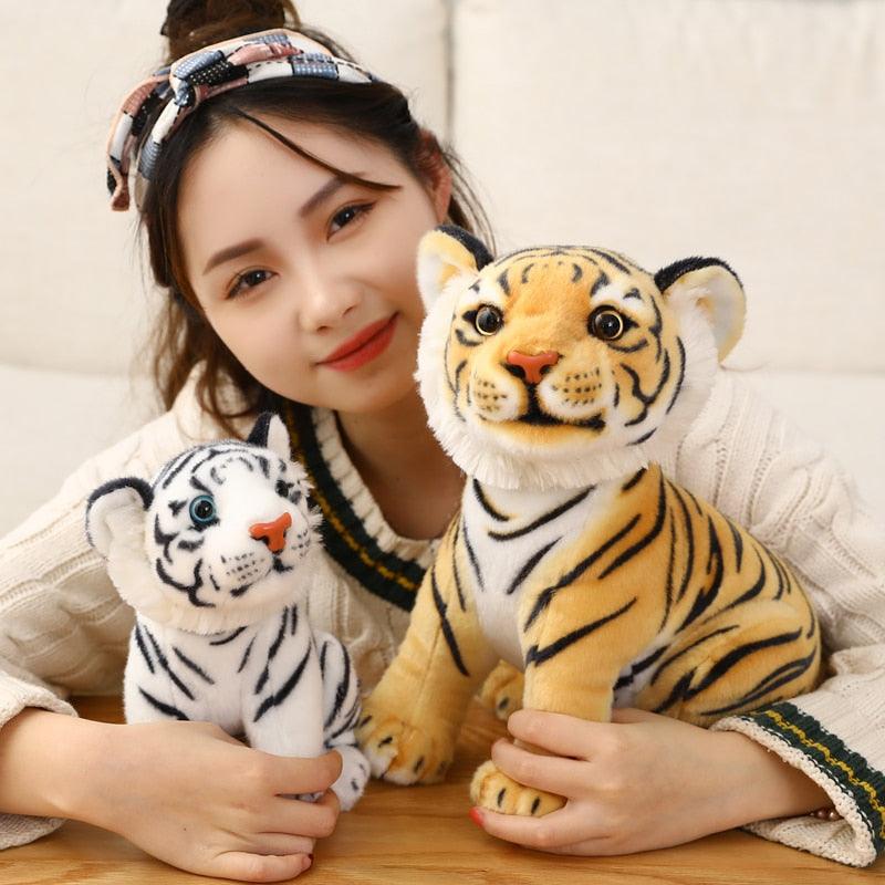 Adorable White & Yellow Tiger Stuffed Animal Plush Toys Stuffed Animals Plushie Depot
