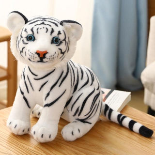Adorable White & Yellow Tiger Stuffed Animal Plush Toys White Plushie Depot