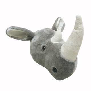 Rhino Stuffed Animal Head Wall Decor Plushie Depot