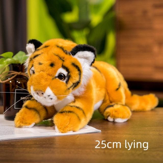 Kawaii Tiger Plushies 25cm yellow lying - Plushie Depot