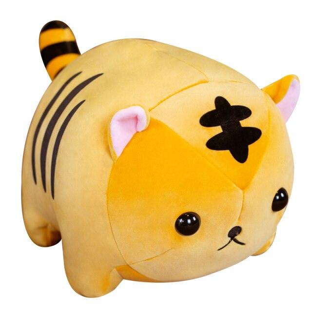 Chubby Tiger Plush Snuggle Pillow Brown Stuffed Animals Plushie Depot