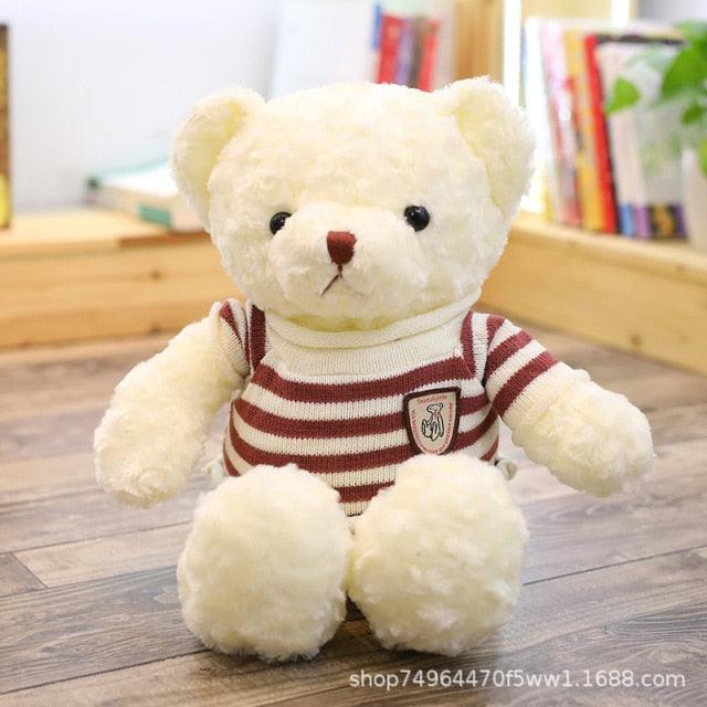 12"-16" Teddy Bear Stuffed Plushies Red stripes-white Teddy bears Plushie Depot