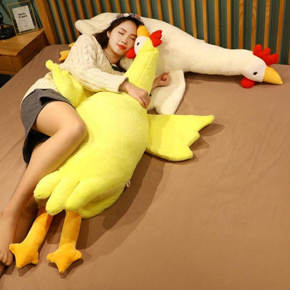 Giant Yellow and White Chickens Stuffed Animal Plush Toys, Great as a Body Pillow Stuffed Animals Plushie Depot