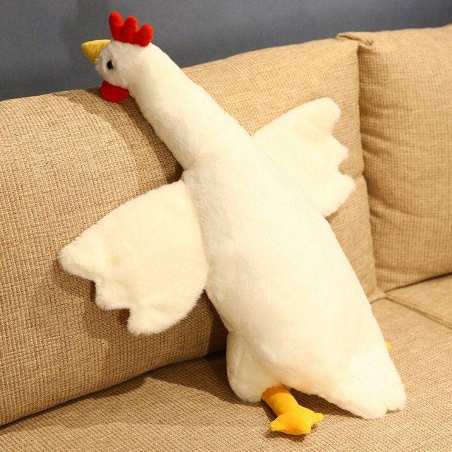 Giant Yellow and White Chickens Stuffed Animal Plush Toys, Great as a Body Pillow 53" white Stuffed Animals Plushie Depot