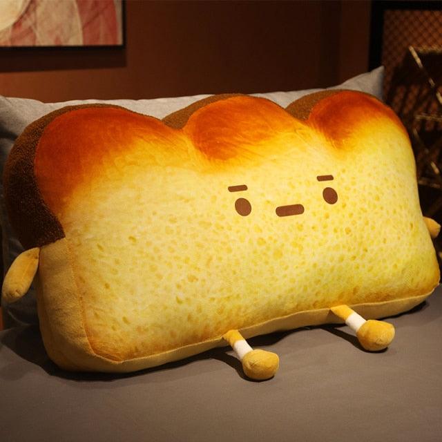 Giant Emoticon Toast Bread Bed Cushion Stuffed Cartoon Food Plushy bread - Plushie Depot
