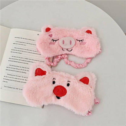 Cute Pink Pig Plush Sleeping Mask Sleep Masks Plushie Depot