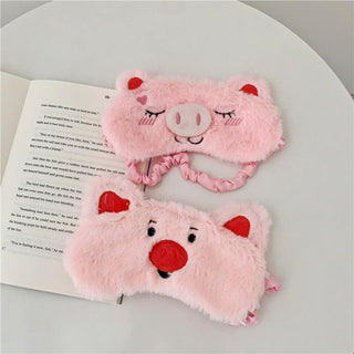 Cute Pink Pig Plush Sleeping Mask Plushie Depot