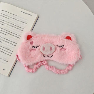 Cute Pink Pig Plush Sleeping Mask Color 2 Sleep Masks - Plushie Depot