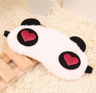 Plush Panda Eye Sleep Mask Red Love Sleep Masks - Plushie Depot