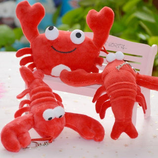 4.5" Cute Lobster and Crab Keychain Plush Toys Plushie Depot