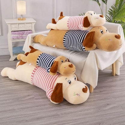 Soft Body Couple Striped Sofa Pillow Big Doll Dog - Plushie Depot