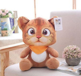 8" 3D Cat Toy Kawaii Plush Animal Doll 20cm Yellow Cat sit | Plushie Depot