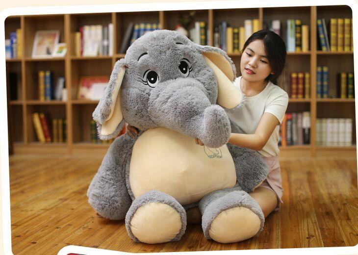 Huge Lovely Elephant Plush Stuffed Animal Plushie Depot
