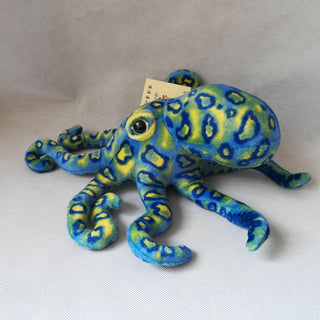 Cool Blue and Yellow Octopus, About 12" - Plushie Depot