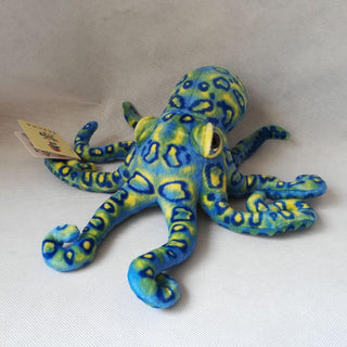 Cool Blue and Yellow Octopus, About 12" Plushie Depot