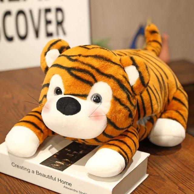 Super Kawaii Laying Tiger Plushies Brown Stuffed Animals Plushie Depot