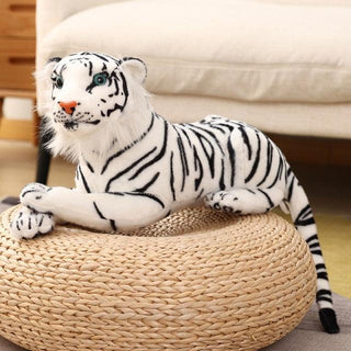Squatting Tiger Plush Toys Lying white Plushie Depot
