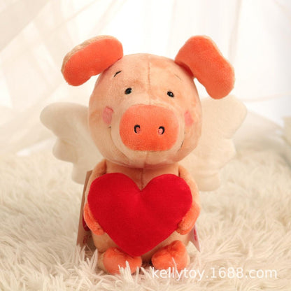 Small Pig Welby Angel Love Heart, Plushie Doll Stuffed Toy Animal Plushie Depot