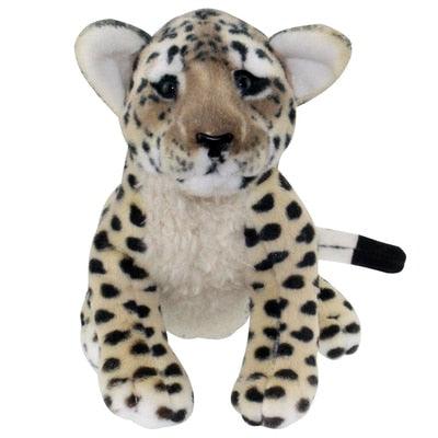 Realistic Squatting Leopard Plushie - Plushie Depot