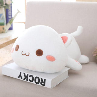 Kawaii Cat Doll Pillow Plush Toy open white - Plushie Depot