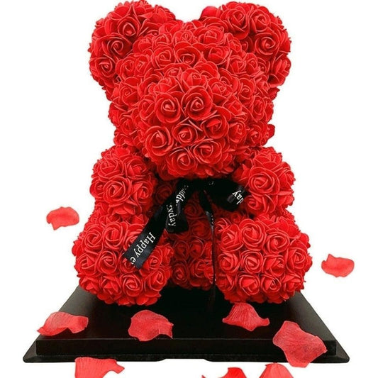 Rose Bear Valentines Day "Forever" Flower Teddy Bear Plushie Depot