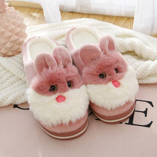 Cute Indoor Rabbit Slippers Wine red Plushie Depot
