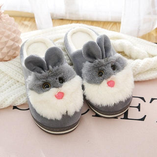 Cute Indoor Rabbit Slippers Grey Slippers - Plushie Depot