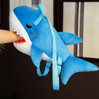 Cute Great White Shark Plush Backpack Blue Plushie Depot