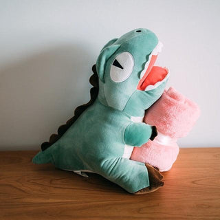 Plush Dinosaur Hand Warmer Light Blue Plushie Depot