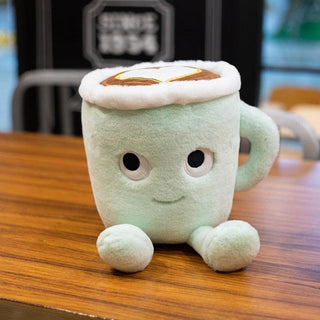 Cute Matcha & Latte Coffee Cup Plushies Green Stuffed Animals - Plushie Depot
