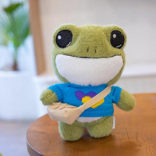 Kawaii Green Frog Plush Toy 11" Blue Plushie Depot