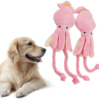 Pink Squid Dog Chew Toy Plushie Depot