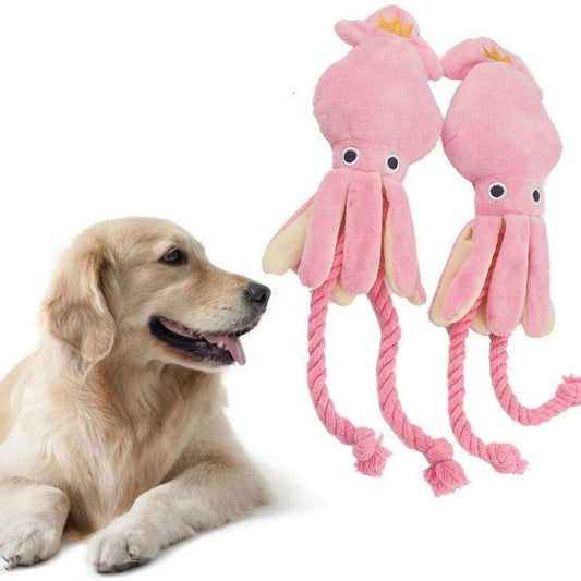 Pink Squid Dog Chew Toy Pet Toys Plushie Depot