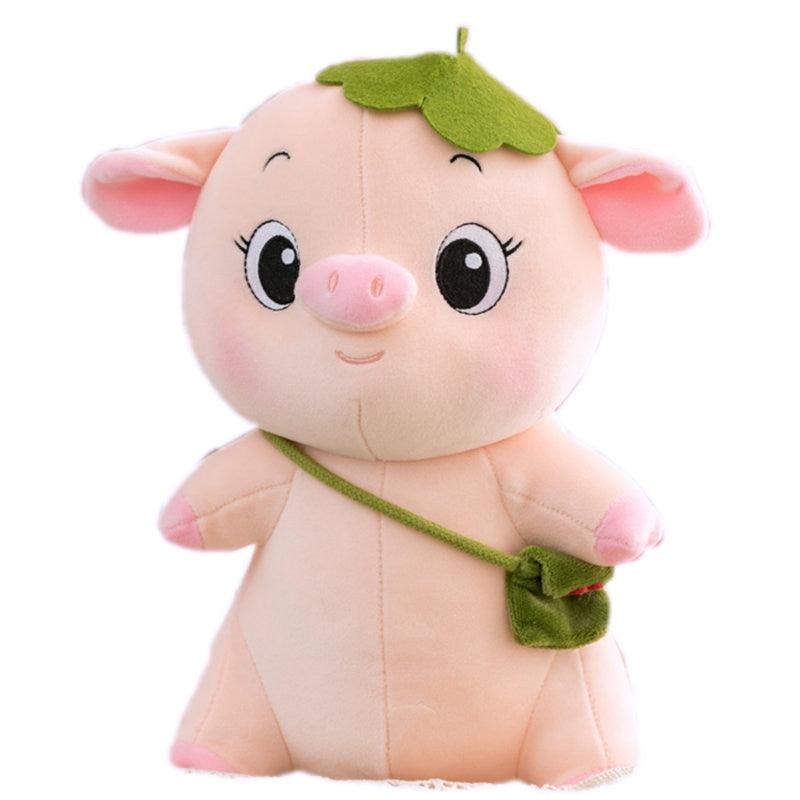 Cute Lotus leaf Hat Piggy Plush Toy - Plushie Depot