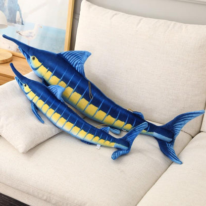 Big Blue Marin Realistic Plush Pillows Stuffed Animals Plushie Depot