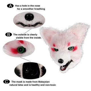 Halloween Pink Fox Mask - Plushie Depot