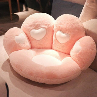 Cute Cat Paw Shape Chair Pillows Light Red Plushie Depot