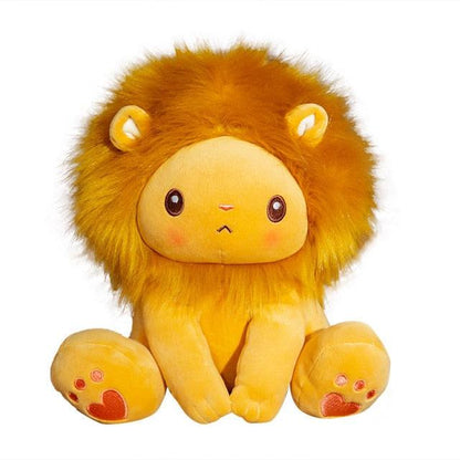 Cute Sitting Lion Plushie Orange Stuffed Animals Plushie Depot