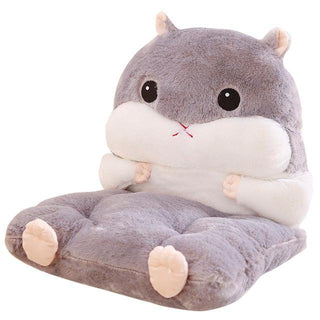 Hamster Cushion Office Chair Support Gray Plushie Depot
