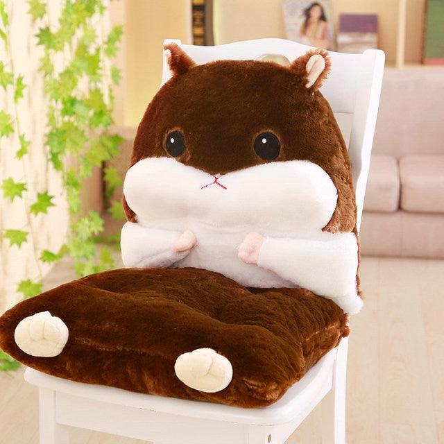 Hamster Cushion Office Chair Support Brown Chairs Plushie Depot