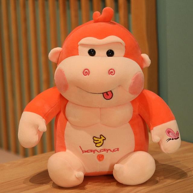 Kawaii Gorilla Plush Toy Orange - Plushie Depot