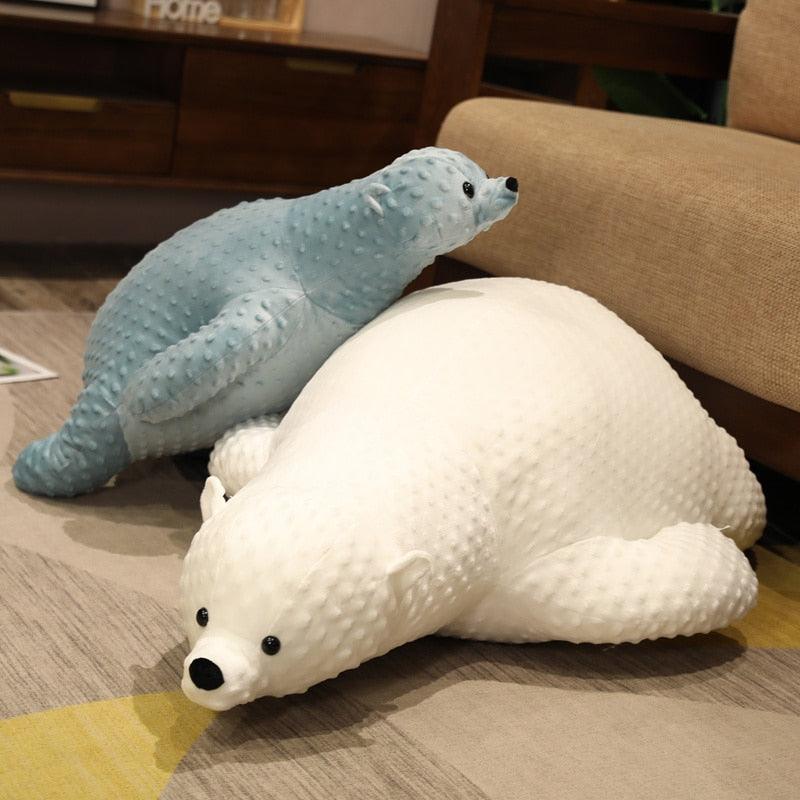 Cute Giant Lying Polar Bear Plushie Stuffed Animals Plushie Depot