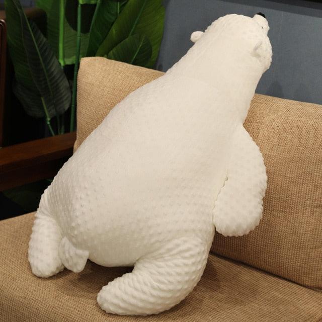 Cute Giant Lying Polar Bear Plushie white Stuffed Animals Plushie Depot