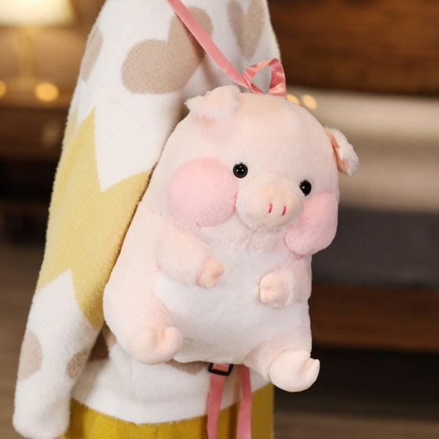 Plush Pink Pig Hand Warmer & Backpack backpack Bags Plushie Depot