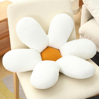 Tulip Sunflower Daisy Flower Pillow Cushion White flower 23'' - Plushie Depot