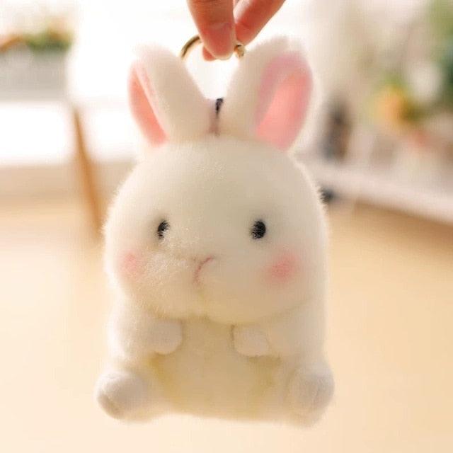Ball Shape Panda Pandent Plush toy 3''-4'' white bunny - Plushie Depot