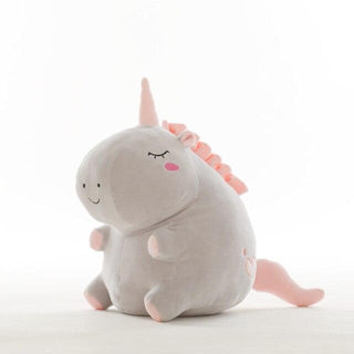 Fat Round Unicorn Plush Toys 9'' grey - Plushie Depot