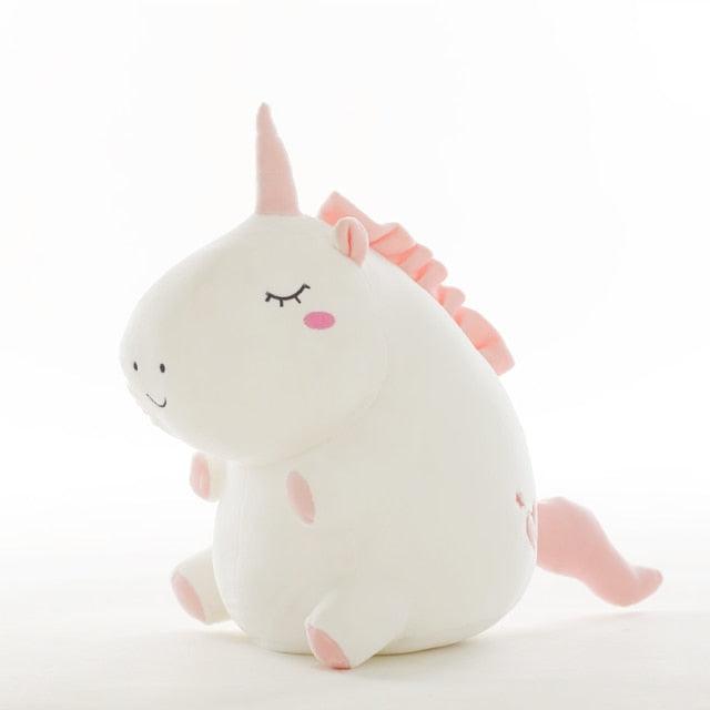 Fat Round Unicorn Plush Toys 9'' white Plushie Depot