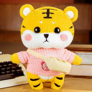 Kawaii Knitted Clothing Cosplay Tiger Plush Toys 12" pink bear sweater Plushie Depot