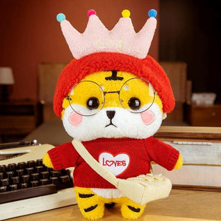 Kawaii Knitted Clothing Cosplay Tiger Plush Toys 12" crown Plushie Depot